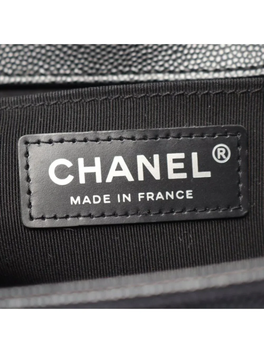 Chanel Shoulder Bag Boy Black Caviar Leather Boy Chain